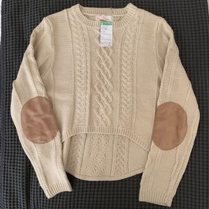 NWT Crop Sweater with Elbow Pads
